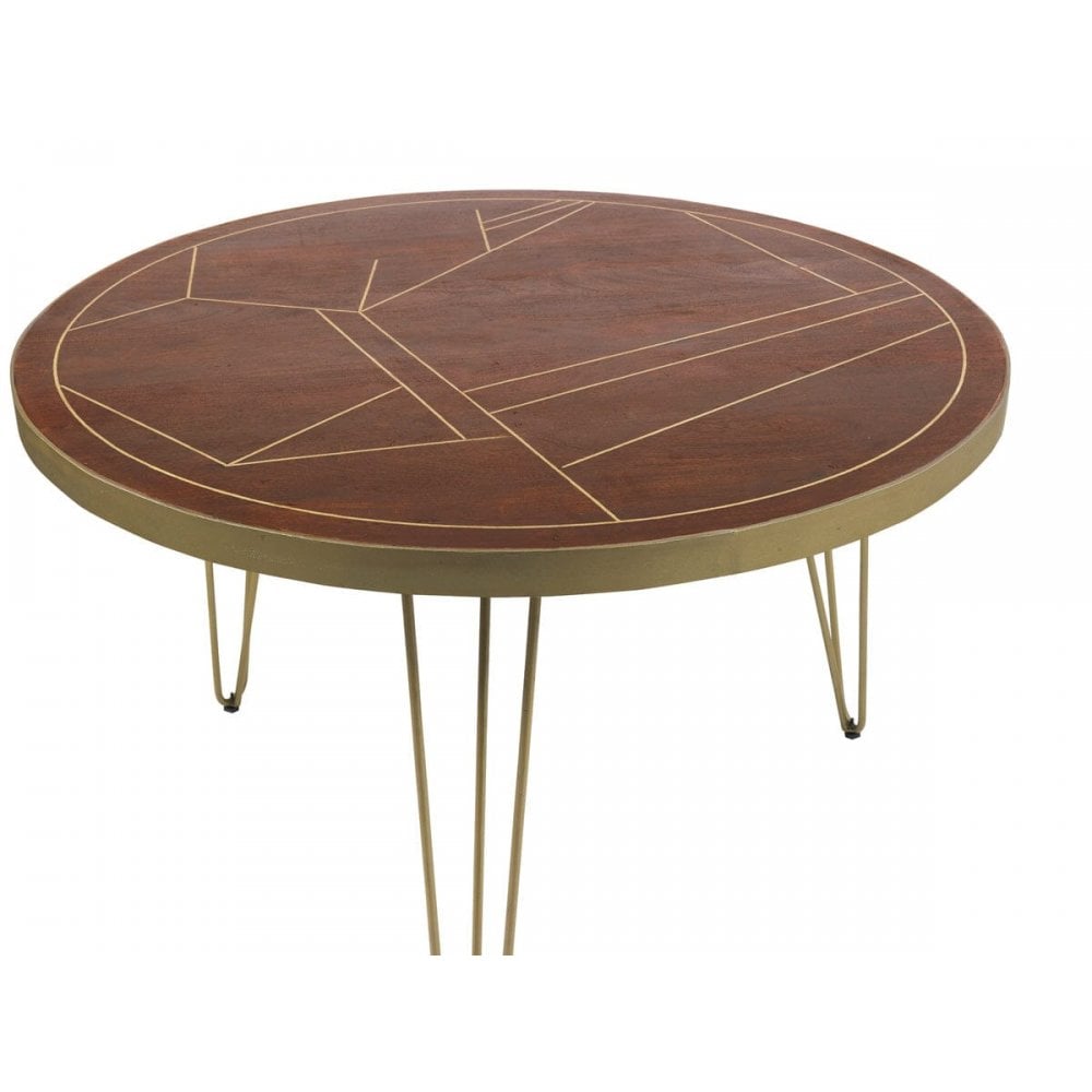 Dark Gold Round Dining Table