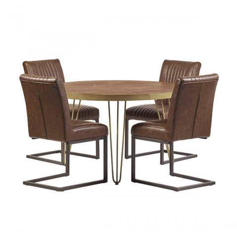 Dark Gold Round Dining Table