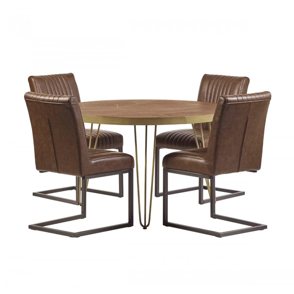 Dark Gold Round Dining Table