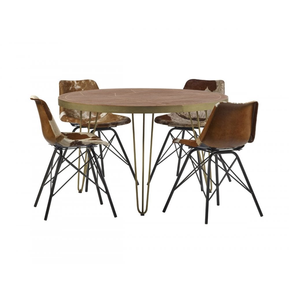 Dark Gold Round Dining Table