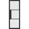 Black Tribeca Glazed 3L Reeded Door