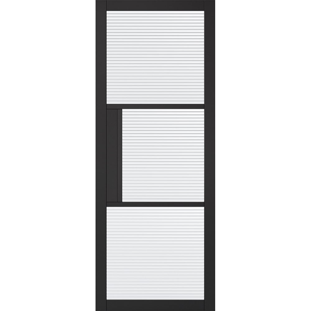 Black Tribeca Glazed 3L Reeded Door