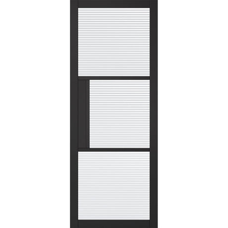 Black Tribeca Glazed 3L Reeded Door