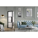 Black Tribeca Glazed 3L Reeded Door