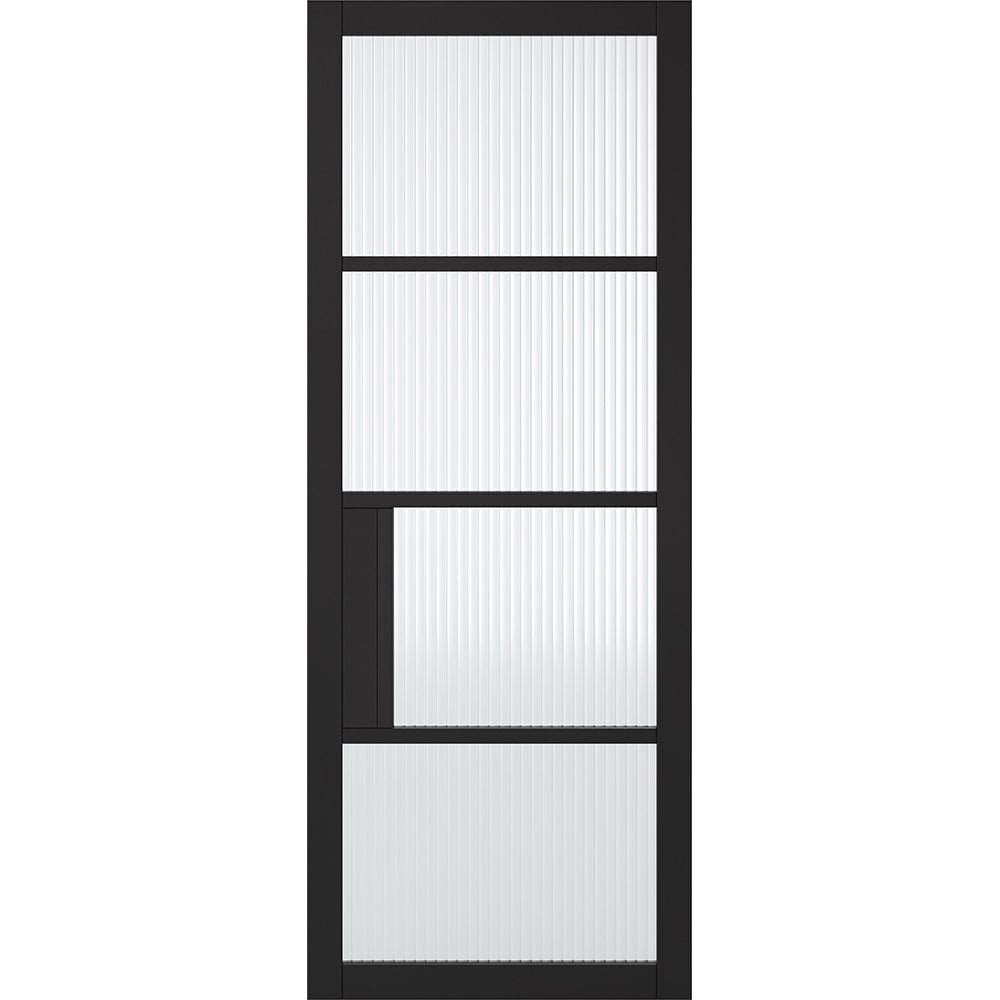Black Chelsea Glazed 4L Reeded Door
