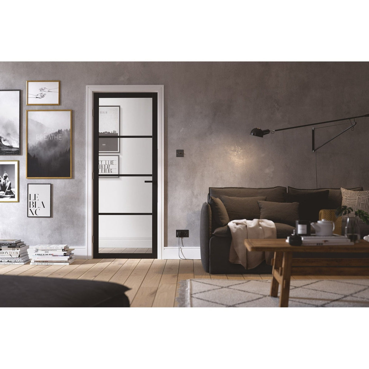 Black Soho Glazed 4L Door