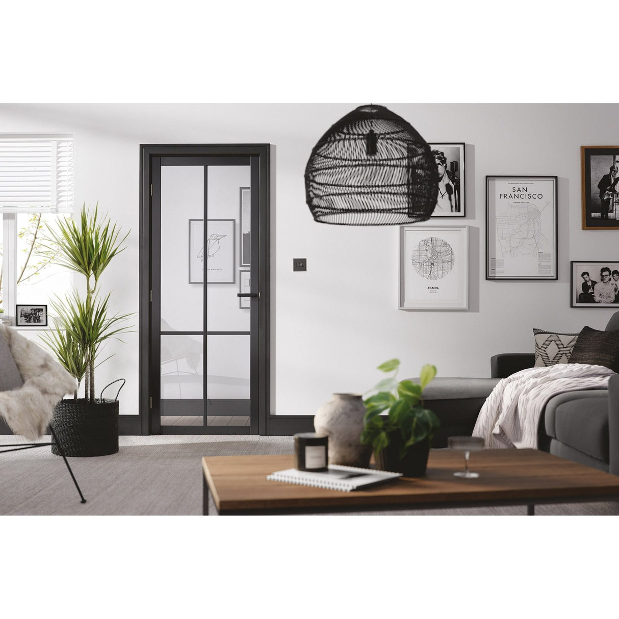Black Liberty Glazed 4L Door