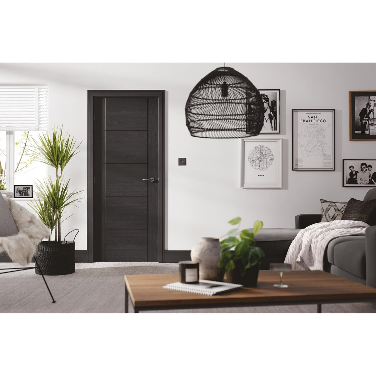 Charcoal Black Vancouver 5P Door