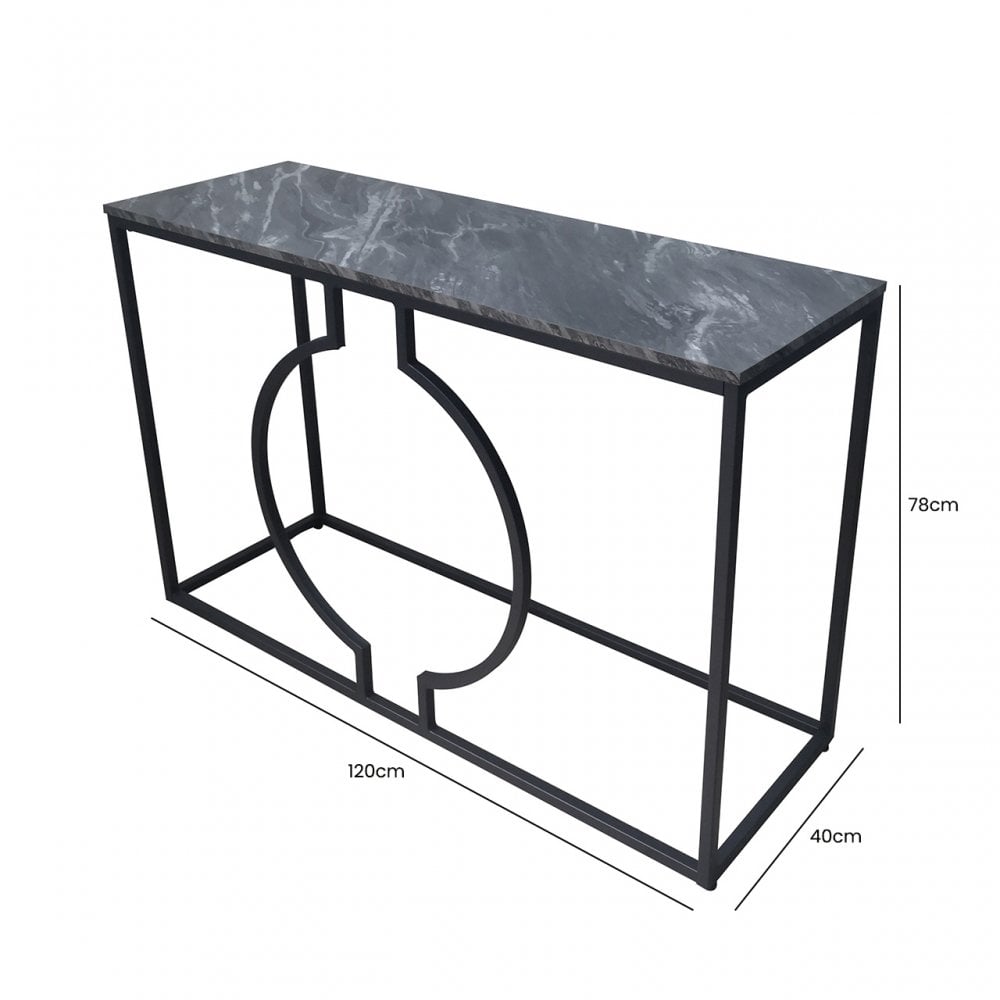 Alora Black Metal Console Table - KD 36