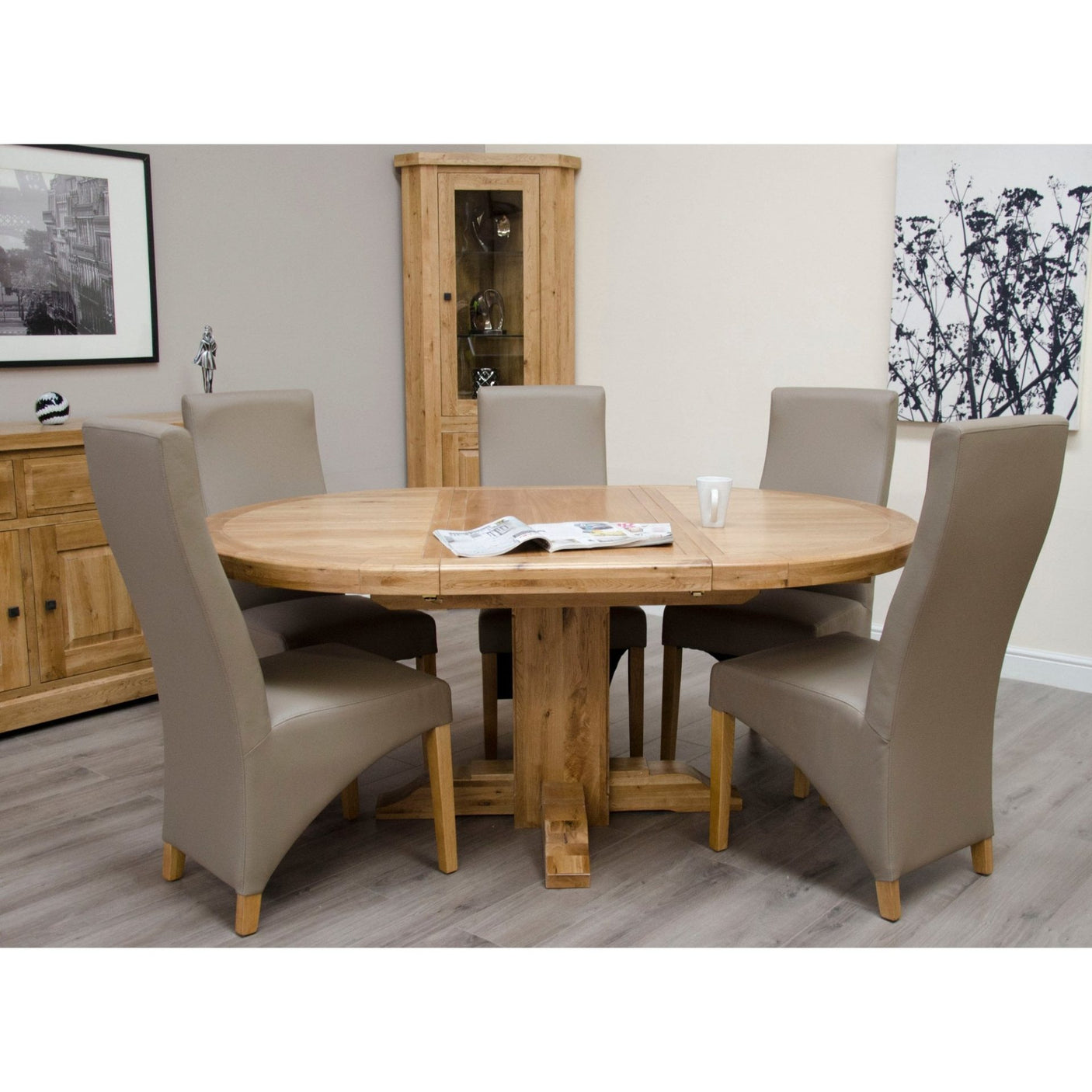 Deluxe Round Extending Table 1250+(1x550)