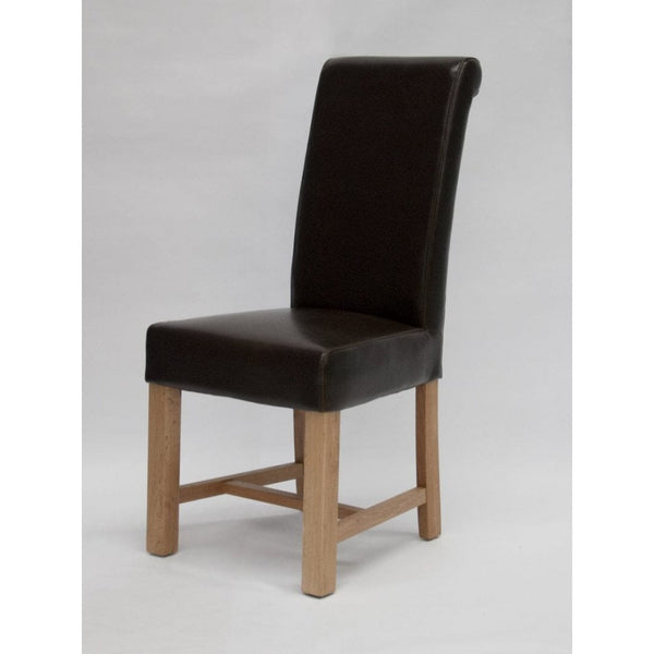 Chunky Scroll Dining Chair Bycast Brown/Oak