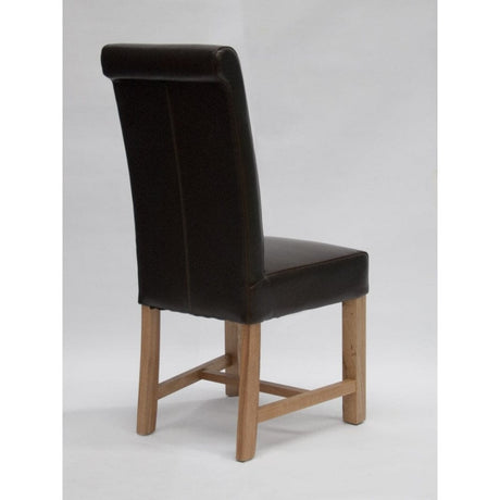 Chunky Scroll Dining Chair Bycast Brown/Oak