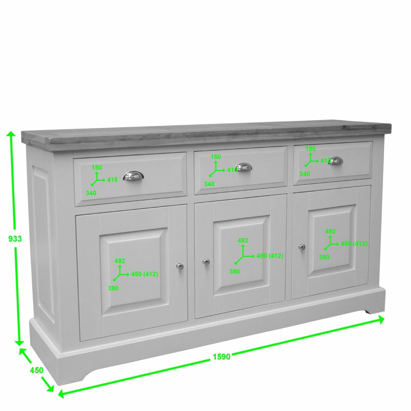 Painted Deluxe Large Sideboard Bottom