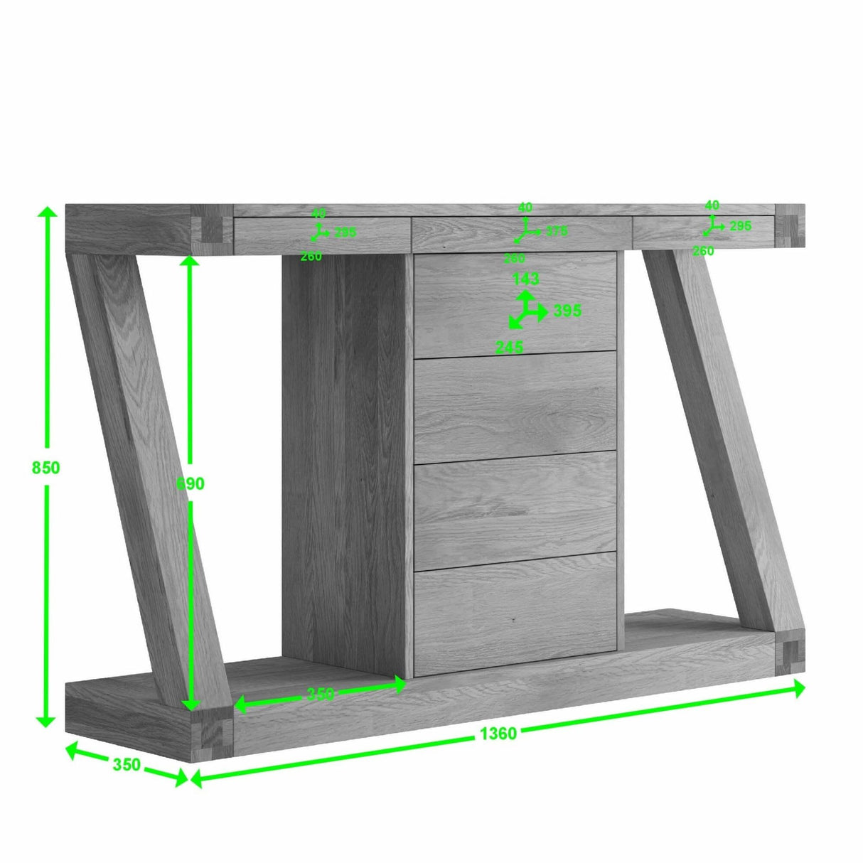 Z Wide Console With Drawers