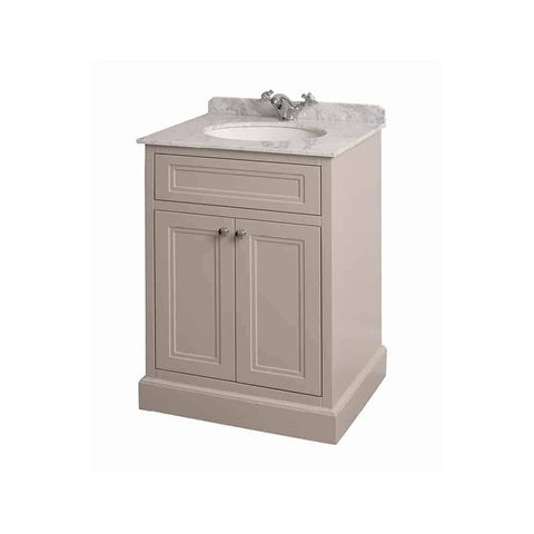 Charlotte 600mm Vanity Unit Stone White With White Marble Worktop