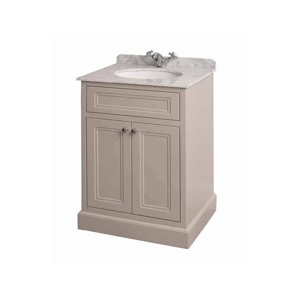 Charlotte 600mm Vanity Unit Stone White With White Marble Worktop