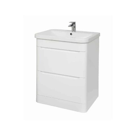 Eve 600mm Floor Standing Unit & Basin White Gloss