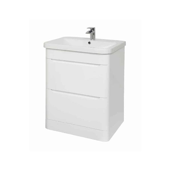 Eve 600mm Floor Standing Unit & Basin White Gloss