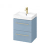 Larga 500mm Basin & Wall Hung Unit Blue