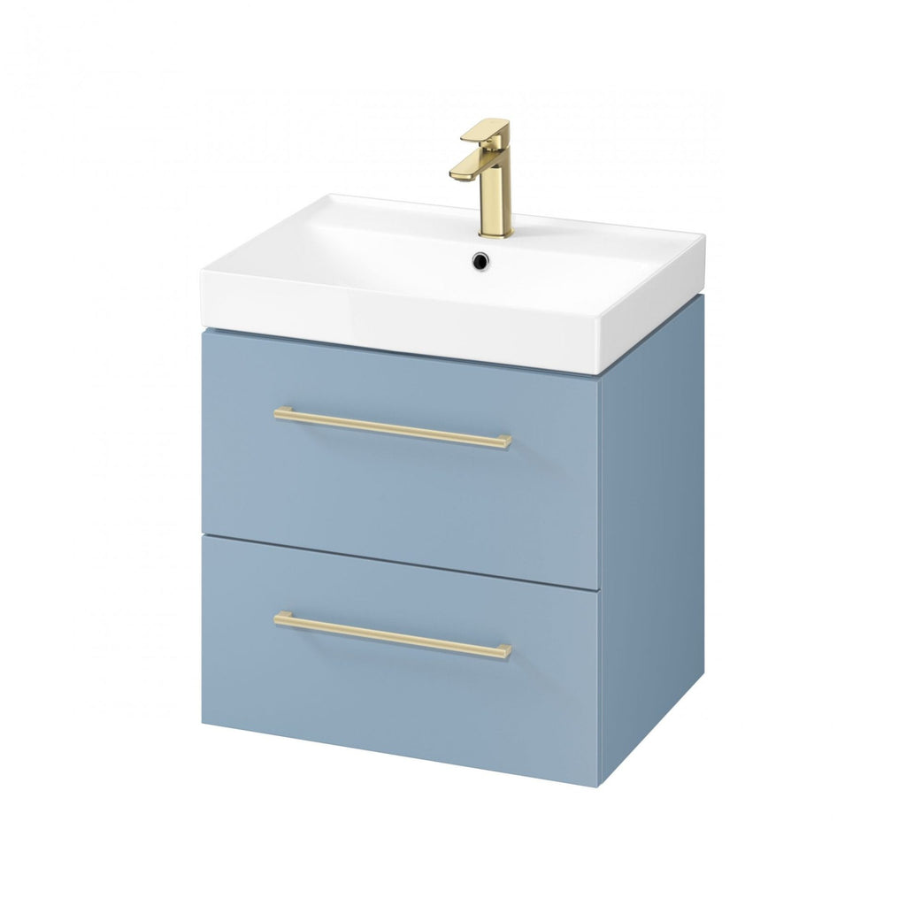 Larga 600mm Basin & Wall Hung Unit Blue