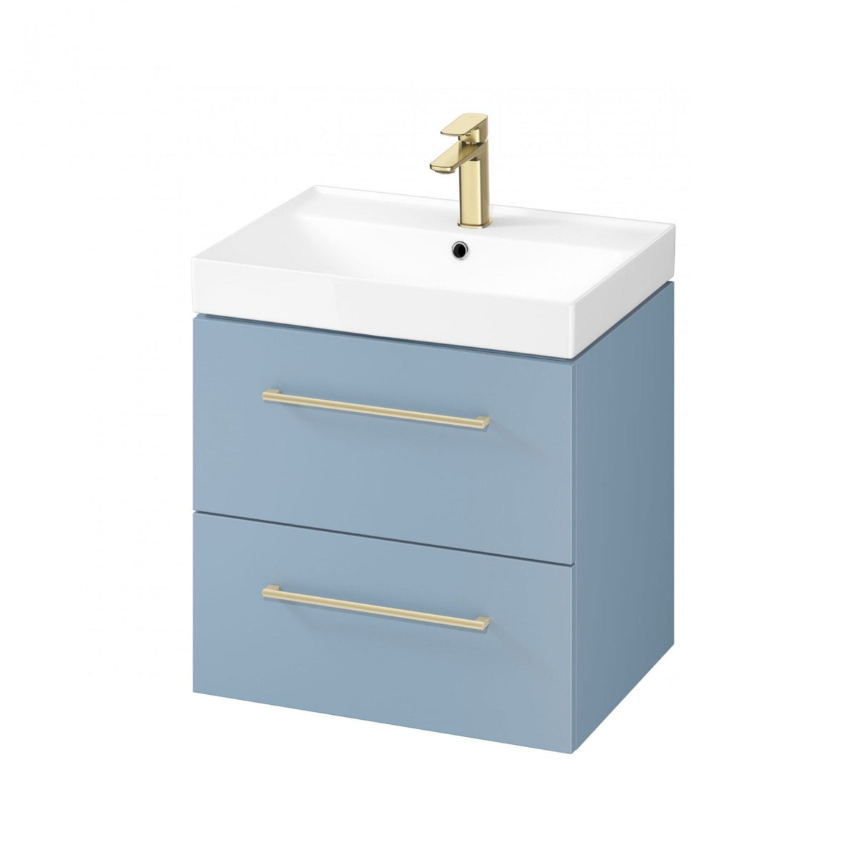 Larga 600mm Basin & Wall Hung Unit Blue