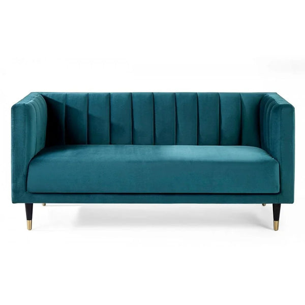 Salma Scalloped Back 2 Seater - Teal