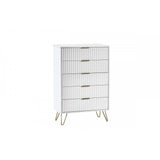 Murano 5 Drawer Chest - Matt White