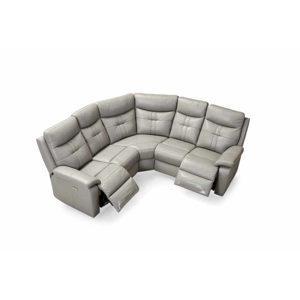 COLORADO CORNER GREY LEATHER ELECTRIC RECLINER CORNER SOFA-SOPHIA LEATHER ARMLESS SECTION - GREY