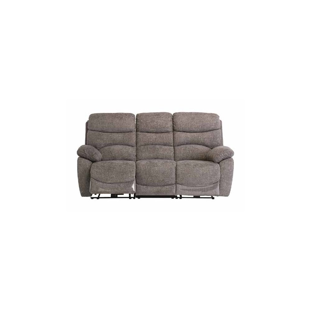 BRUGES ASH CHANEL FABRIC ELECTRIC RECLINER 3-SEATER