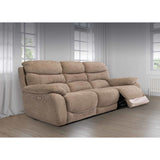 BERLIN SAND CHANEL FABRIC ELECTRIC RECLINER 3-SEATER