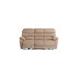 BERLIN SAND CHANEL FABRIC ELECTRIC RECLINER 3-SEATER