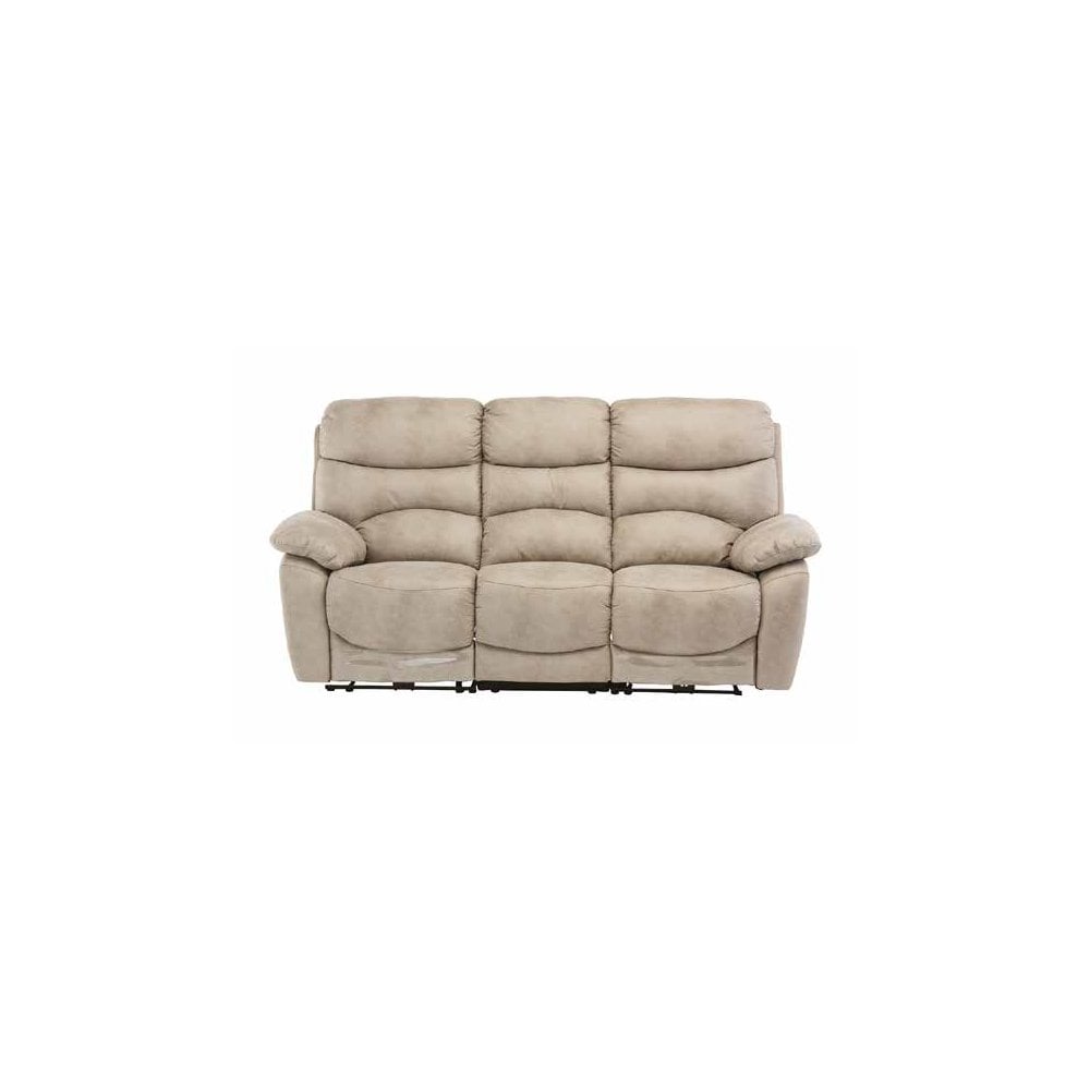 BERLIN NATURAL SOFT-TOUCH FABRIC ELECTRIC RECLINER 3- SEATER