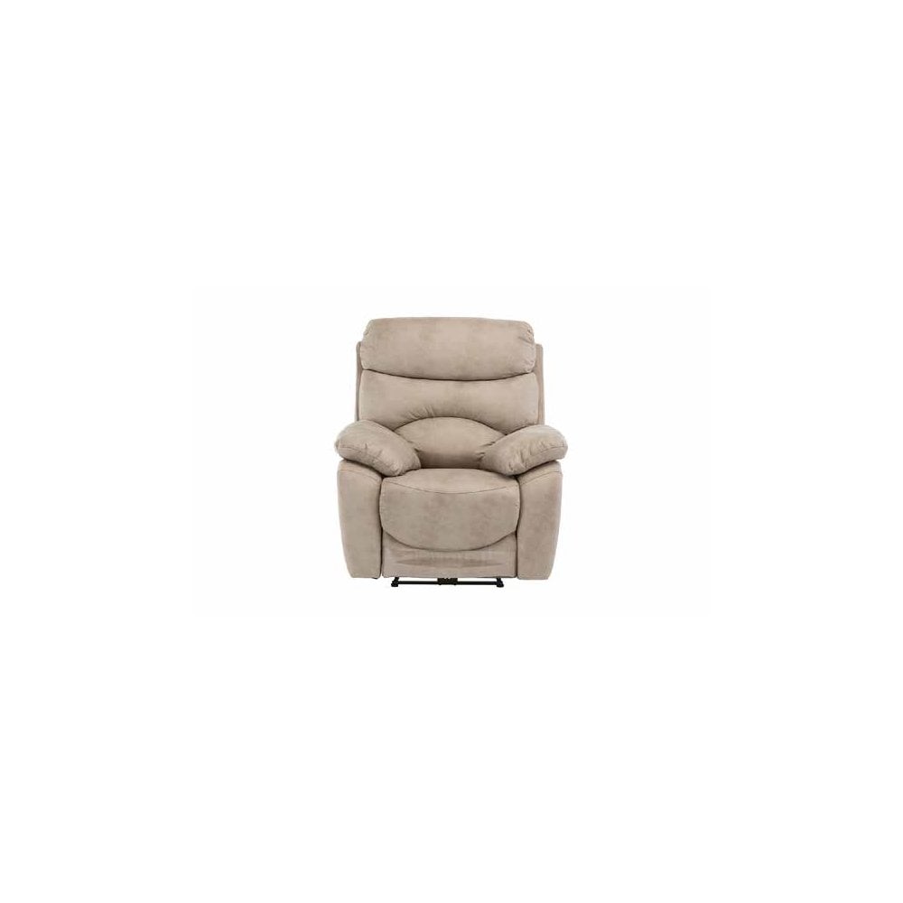 BERLIN NATURAL SOFT-TOUCH FABRIC ELECTRIC RECLINER SOFA ARMCHAIR