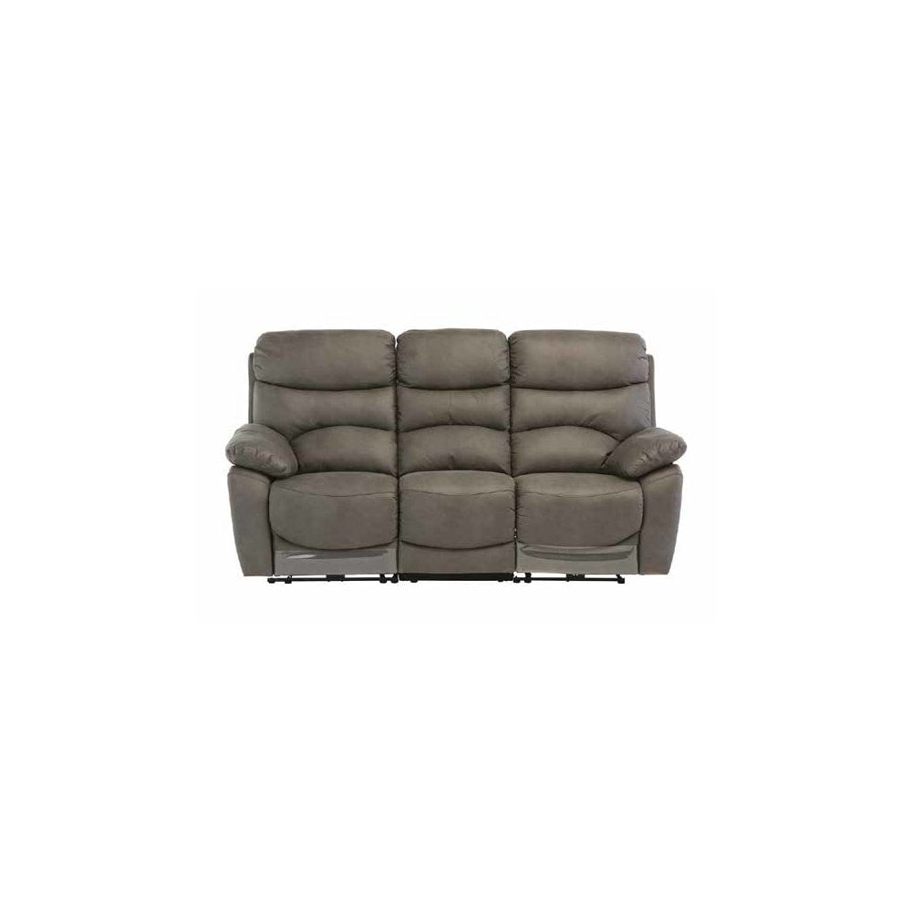 BERLIN GREY SOFT-TOUCH FABRIC ELECTRIC RECLINER 3- SEATER