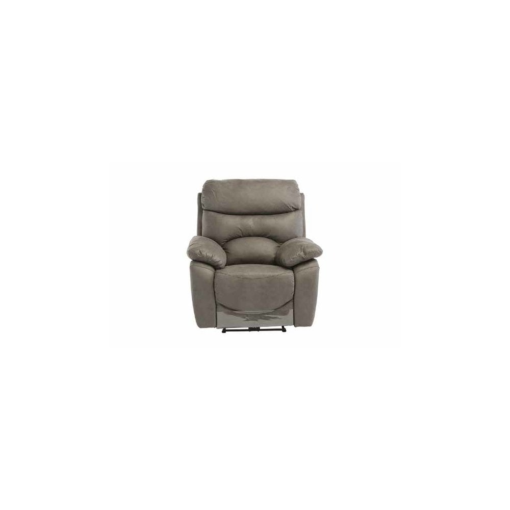 BERLIN GREY SOFT-TOUCH FABRIC ELECTRIC RECLINER SOFA ARMCHAIR