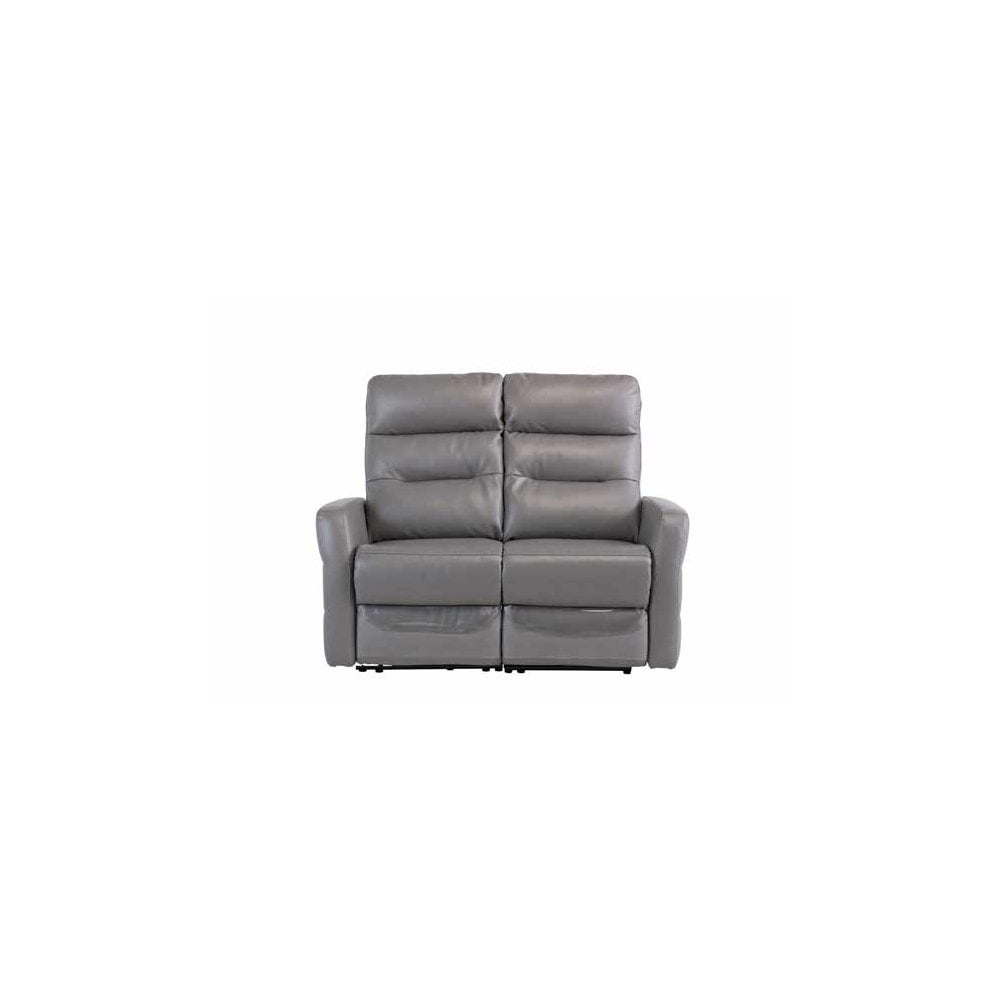 PHOENIX GREY LEATHER ELECTRIC RECLINER 2-SEATER