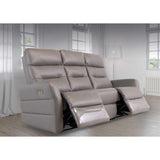 PHOENIX GREY LEATHER ELECTRIC RECLINER 3-SEATER