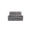 PHOENIX GREY LEATHER ELECTRIC RECLINER 3-SEATER