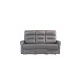 PHOENIX GREY LEATHER ELECTRIC RECLINER 3-SEATER