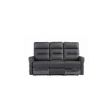 PHOENIX CHARCOAL LEATHER ELECTRIC RECLINER 3-SEATER