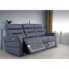PHOENIX BLUE LEATHER ELECTRIC RECLINER 3-SEATER