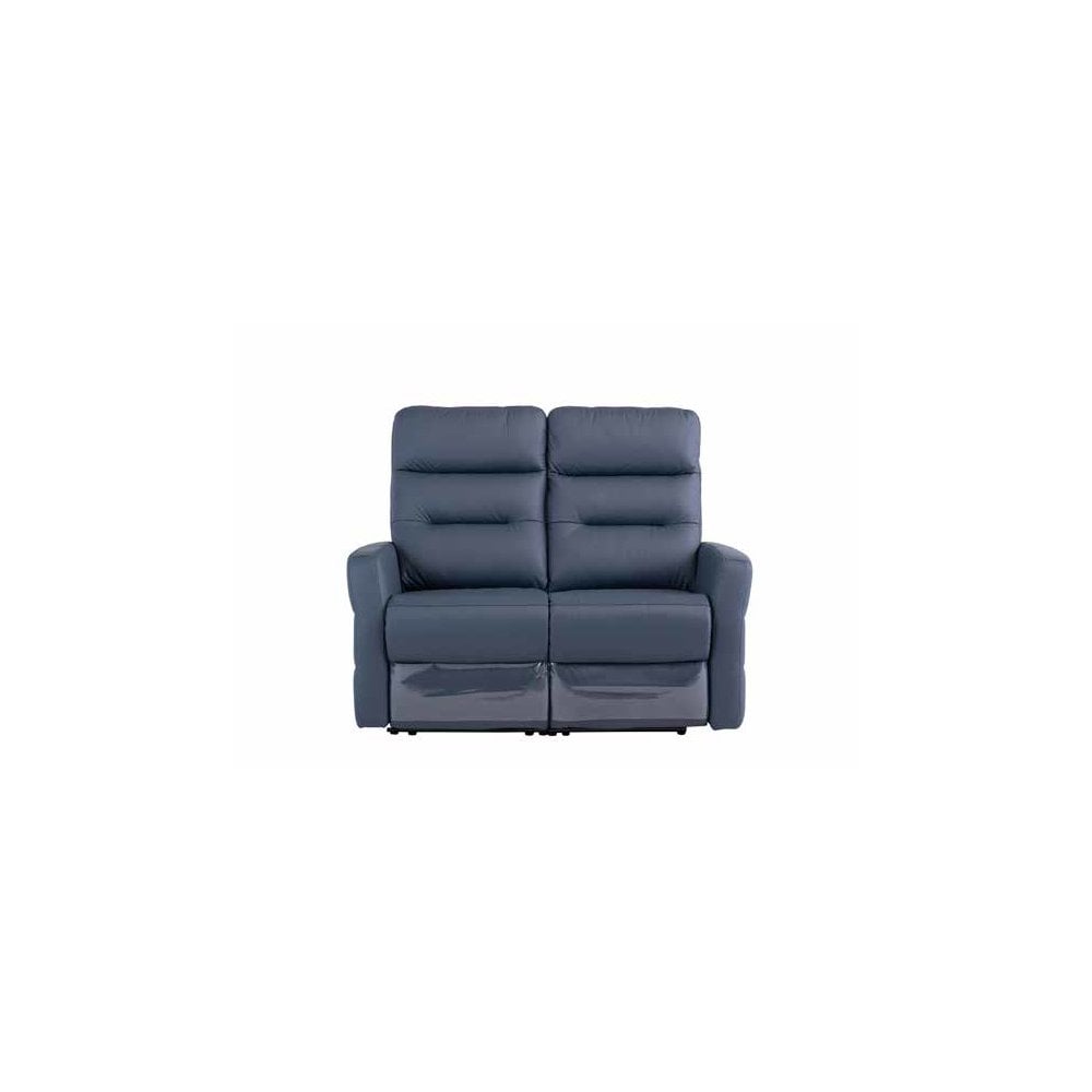 PHOENIX BLUE LEATHER ELECTRIC RECLINER 2-SEATER