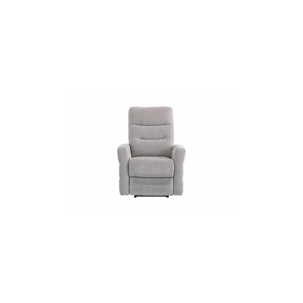 PHOENIX SILVER GREY HERRINGBONE FABRIC ELECTRIC RECLINER SOFA ARMCHAIR
