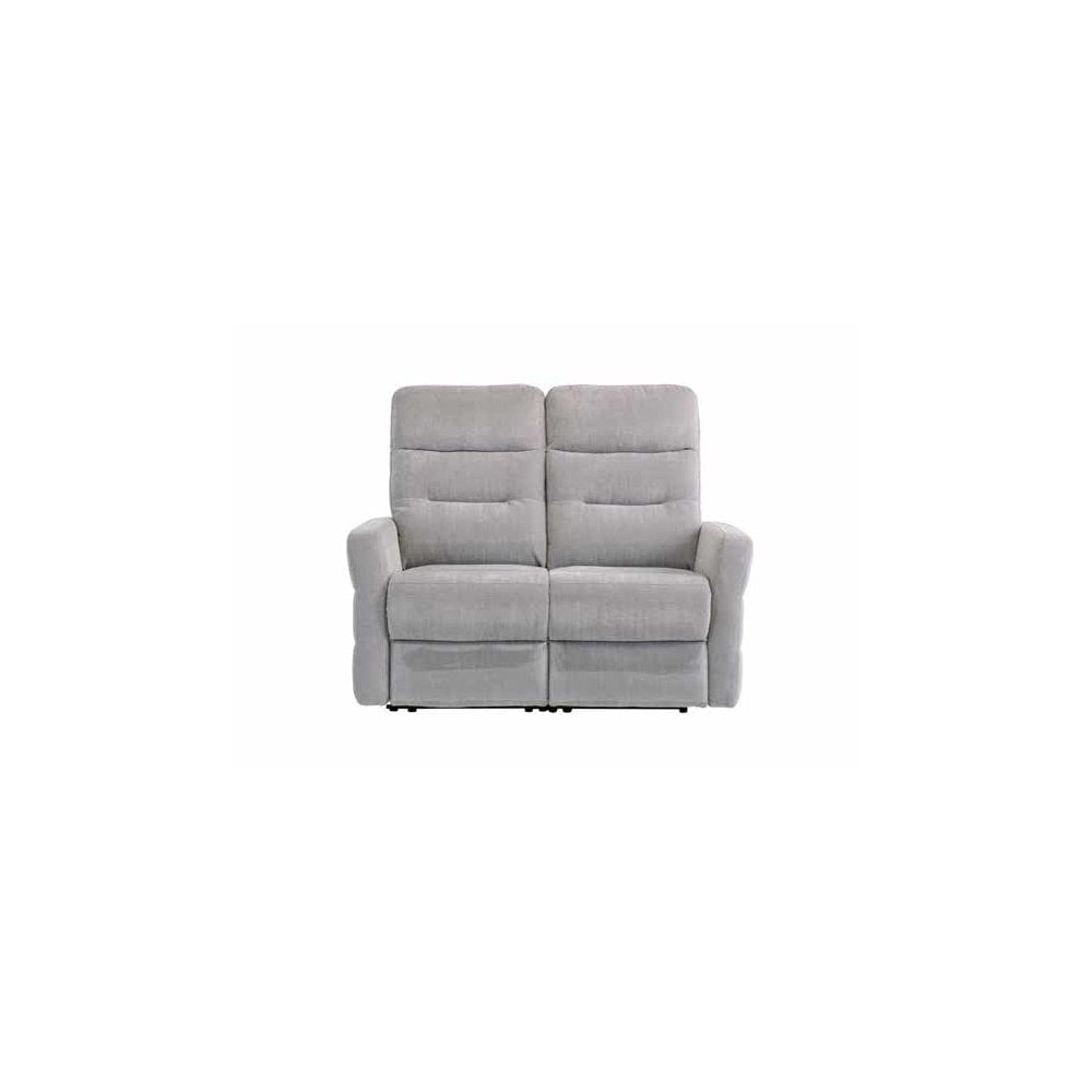PHOENIX SILVER GREY HERRINGBONE FABRIC ELECTRIC RECLINER 2-SEATER