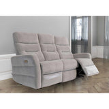 PHOENIX SILVER GREY HERRINGBONE FABRIC ELECTRIC RECLINER 3-SEATER