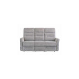 PHOENIX SILVER GREY HERRINGBONE FABRIC ELECTRIC RECLINER 3-SEATER
