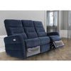 PHOENIX NAVY BLUE HERRINGBONE FABRIC ELECTRIC RECLINER 3-SEATER