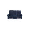 PHOENIX NAVY BLUE HERRINGBONE FABRIC ELECTRIC RECLINER 3-SEATER