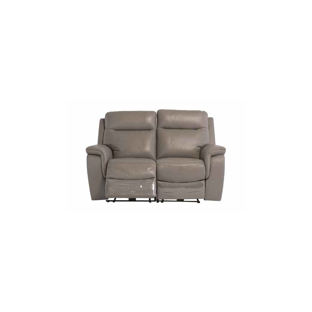 COPENHAGEN GREY LEATHER ELECTRIC RECLINER 2-SEATER