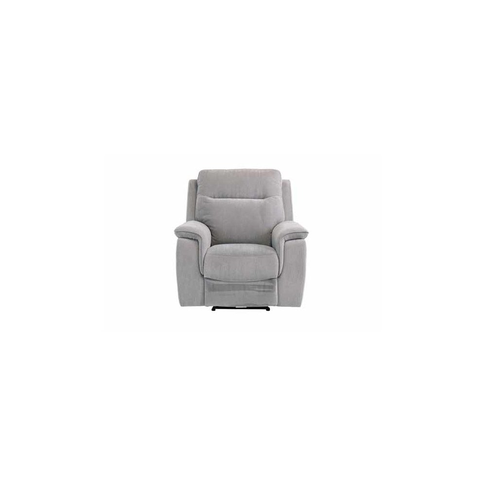 COPENHAGEN SILVER GREY HERRINGBONE FABRIC ELECTRIC RECLINER SOFA ARMCHAIR
